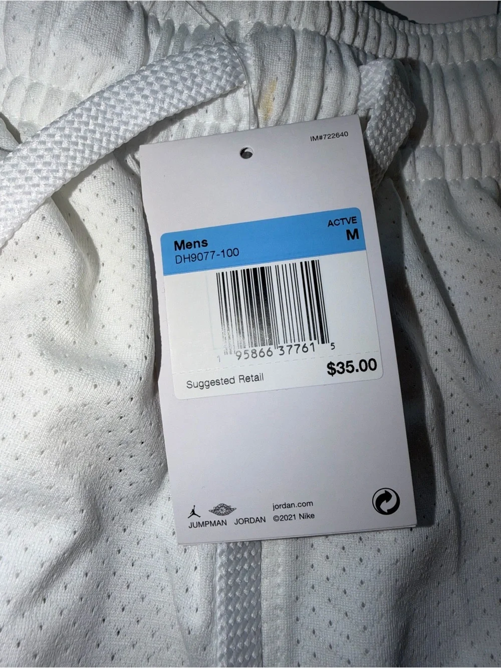Jordan Sport Dri-FIT Mesh Shorts SKI DH9077-100 Brand New